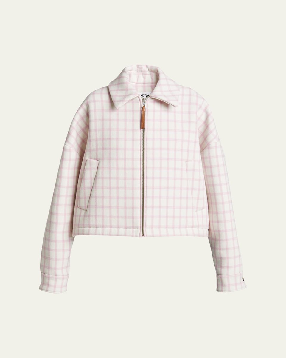 Plaid Boxy Wool Jacket